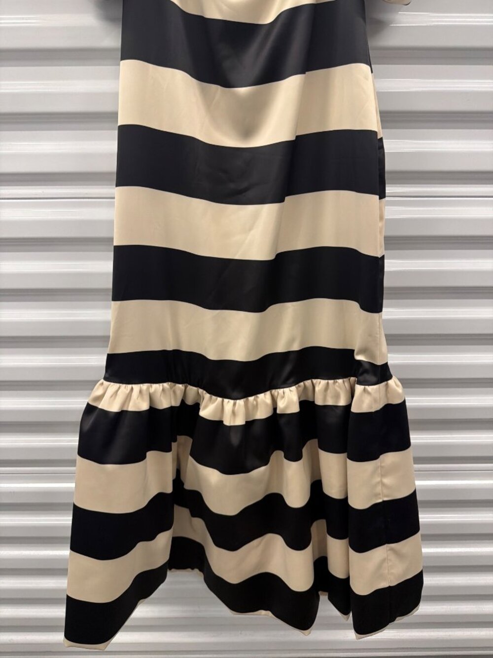 Caroline Constas Angela Gown Black Ivory Stripe Womens Size Large - Picture 10 of 13